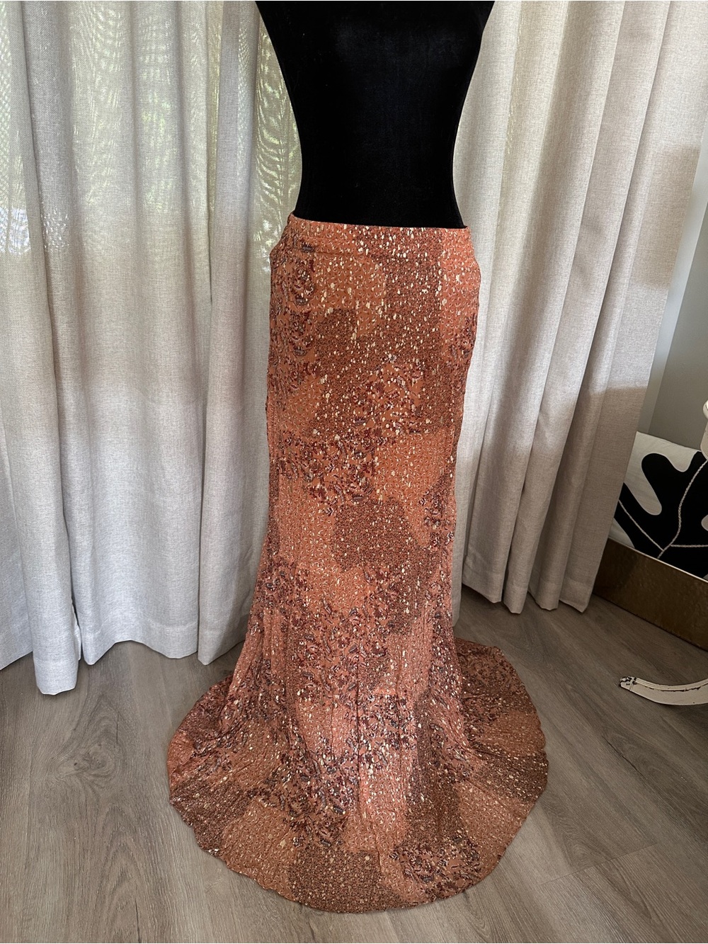 ba&sh Copper Sequin Maxi Skirt